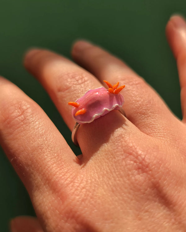 Bague limace de mer rose
