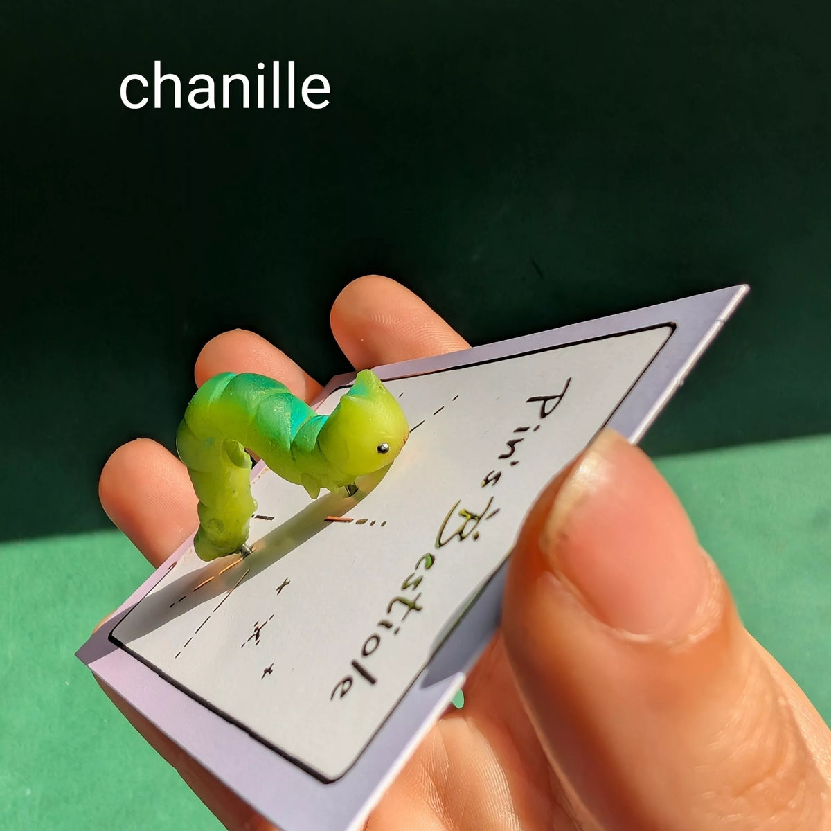 Pins chenille bleutée