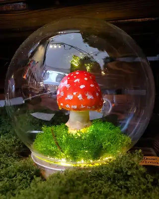 Cloche amanite rouge lumineuse